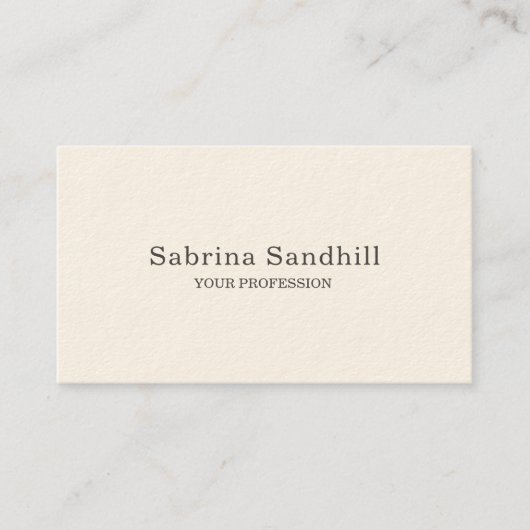 Signature Cream Elegant Plain Simple Minimalist Visitekaartje (Voorkant)