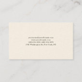 Signature Cream Elegant Plain Simple Minimalist Visitekaartje (Achterkant)