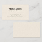 Signature Cream Minimalist Simple Plain Visitekaartje (Voorkant / Achterkant)