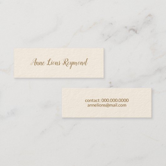 Signature Cream visitekaartje met scriptnaam (Voorkant / Achterkant)