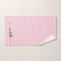 Signature de nom de monogramme de style rose blush
