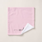 Signature de nom de monogramme rose pâle élégant (Gant de toilette)