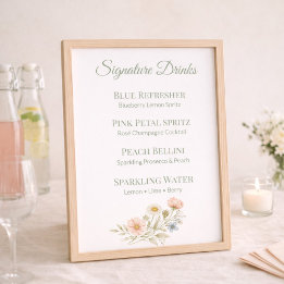 Signature drankkaart bord wildflower papieren vel