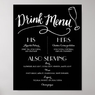 Signature drankkaart Trouwdecoratie Poster