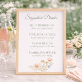 Signature Drink Menu Sign Wildflower Paper Sheet