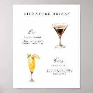Signature Drinken Bruiloft Cocktails Poster