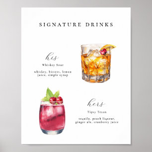 Signature Drinken Bruiloft Cocktails Poster