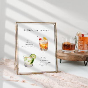 Signature Drinken Bruiloft Cocktails Poster