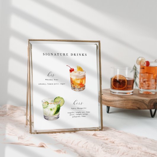 Signature Drinken Bruiloft Cocktails Poster