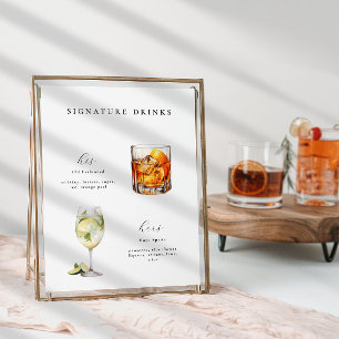 Signature Drinken Bruiloft Cocktails Poster