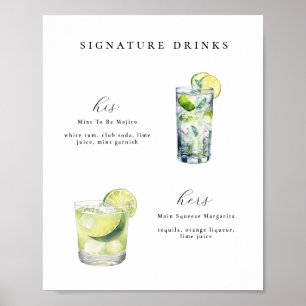 Signature Drinken Bruiloft Cocktails Poster