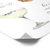 Signature Drinken Bruiloft Cocktails Poster (Hoek)