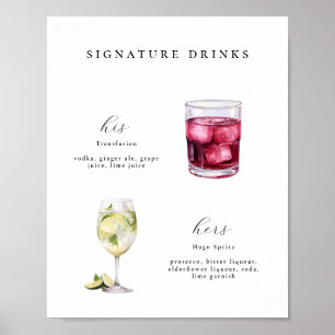 Signature Drinken Bruiloft Cocktails Poster