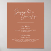Signature drinken bruiloft moderne minimal terraco poster (Voorkant)