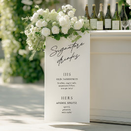 Signature Drinken Minimalistische Black & White Ba Spandoek