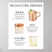 Signature Drinken Wedding Cocktail Poster (Voorkant)