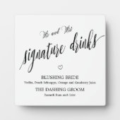 Signature drinks sign Tabletop Plaque with Easel (Devant)