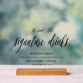 Signature drinks Wedding Acrylic sign  (Neutre)