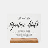 Signature drinks Wedding Acrylic sign  (Recto)