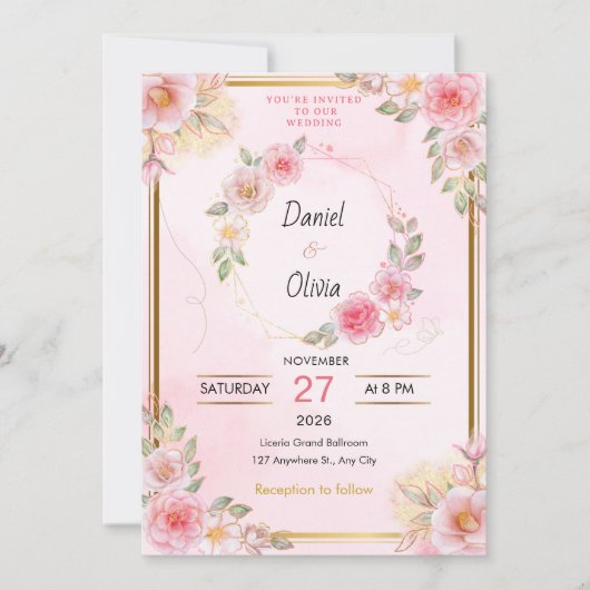 Signature Elegance Wedding Invitation (Devant)