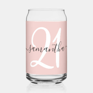 Signature girly personnalisé Numéro 21 rose