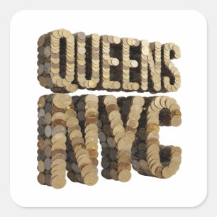 Signature Gold QUEENS NYC Sticker Ontwerp