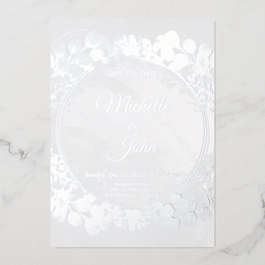 Signature Greeny Faire-part de mariage Floral (Recto)