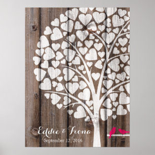 signature mariage livre d'or oiseau bois rose