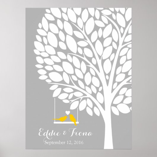 signature mariage livre d'or oiseau jaune (Devant)