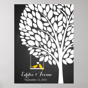 signature mariage livre d'or oiseau jaune