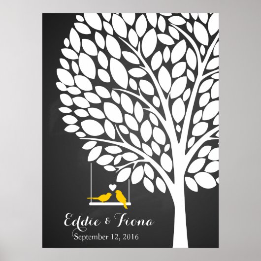 signature mariage livre d'or oiseau jaune (Devant)