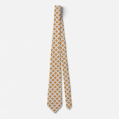 Signature Micro Diamonds Oranje Pattern Necktie Stropdas (Voorkant)