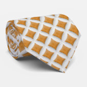 Signature Micro Diamonds Oranje Pattern Necktie Stropdas (Opgerold)