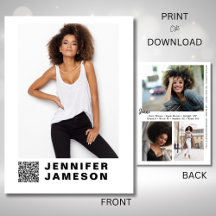 Signature Model Comp Card | QR-code + 4 foto's
