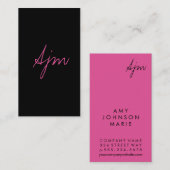 Signature Monogram 2 / Zwart & pin Visitekaartje (Voorkant / Achterkant)