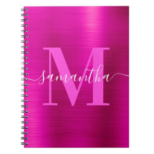 Signature Monogram Hot Pink Shimmer Notitieboek