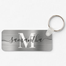 Signature Monogram Silver Foil Thin Rectangle