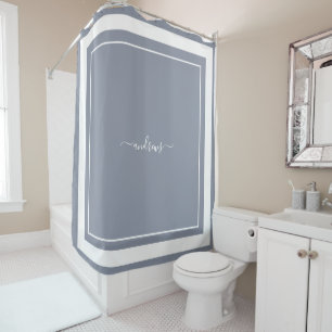 Signature Monogramme bleu classique Douche rideau