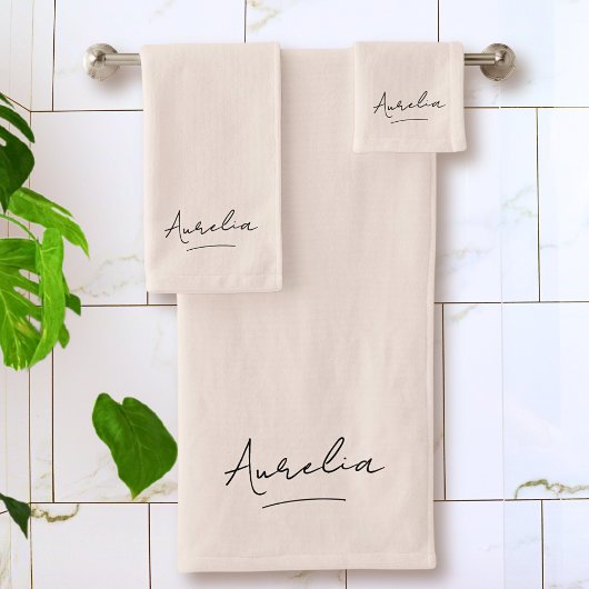 Signature Monogramme Minimaliste Élégant Rose