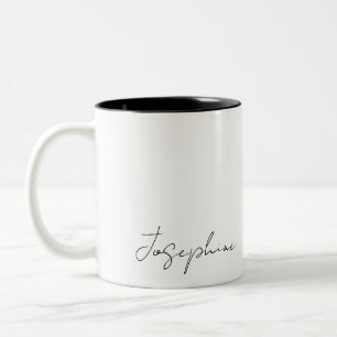 Signature Nom tasse de café bicolore tasse Minimal
