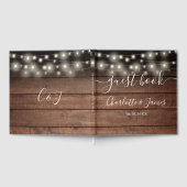 Signature Rustic Wood String Lights Wedding Gastenboek (Volledig)