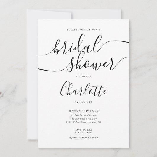 Signature Script Black and White Vrijgezellenfeest Kaart (Voorkant)