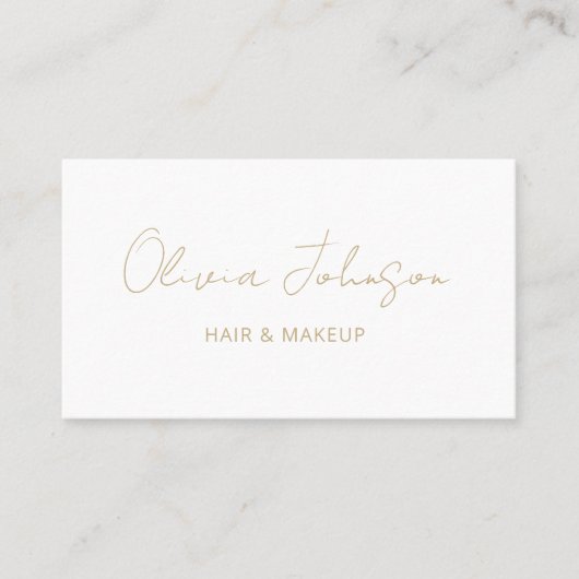 Signature Script Carte de visite or blanc tendance (Devant)