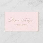 Signature Script Carte de visite or rose tendance (Devant)