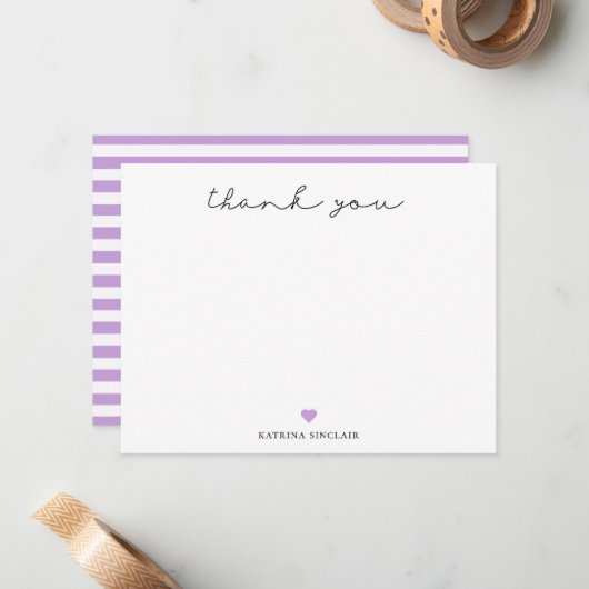 Signature Script Dankuwel Wisteria Paars Heart Notitiekaartje (Voorkant / Achterkant in situ)