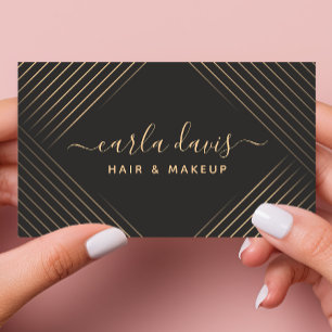 Signature Script Geometric Lines Black and Gold Visitekaartje