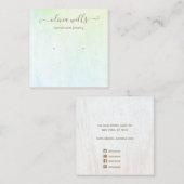 Signature Script Green Wood Earring Display Vierkante Visitekaartje (Voorkant / Achterkant)