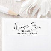 Signature Script Heart Étiquette moderne (En situation)