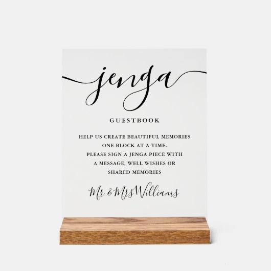 Signature Script Jenga Mariage Guestbook (Recto)