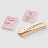 Signature Script Pink Gold Marble Wedding Program Handwaaier (Niet-gemonteerd)